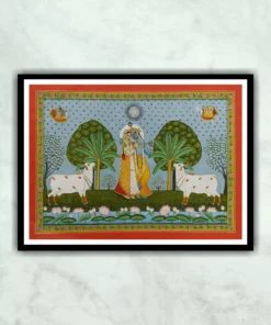 Radha Krishna in Nathdwara Style Miniature Painting
