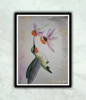Humming Bird Watercolor Painting