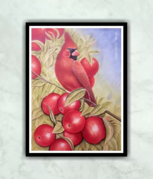 Red Bird Watercolor Painting