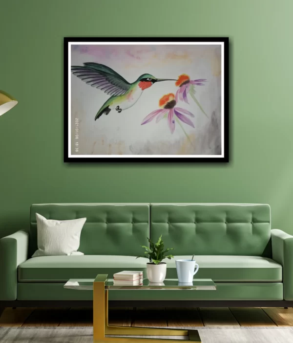 Humming Bird Watercolor Painting