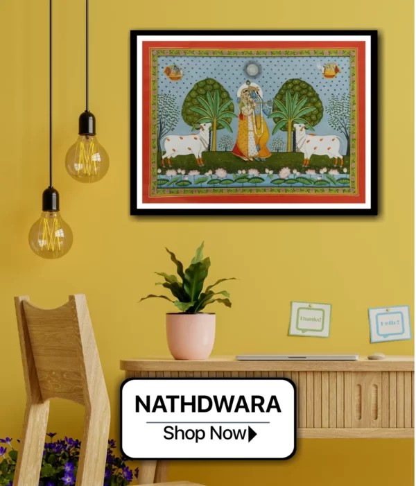 Radha Krishna in Nathdwara Style Miniature Painting