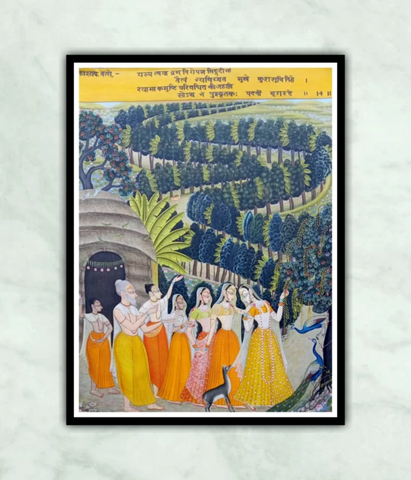 Shakuntala Ki Vidaai Miniature Painting in Kishangarh Style