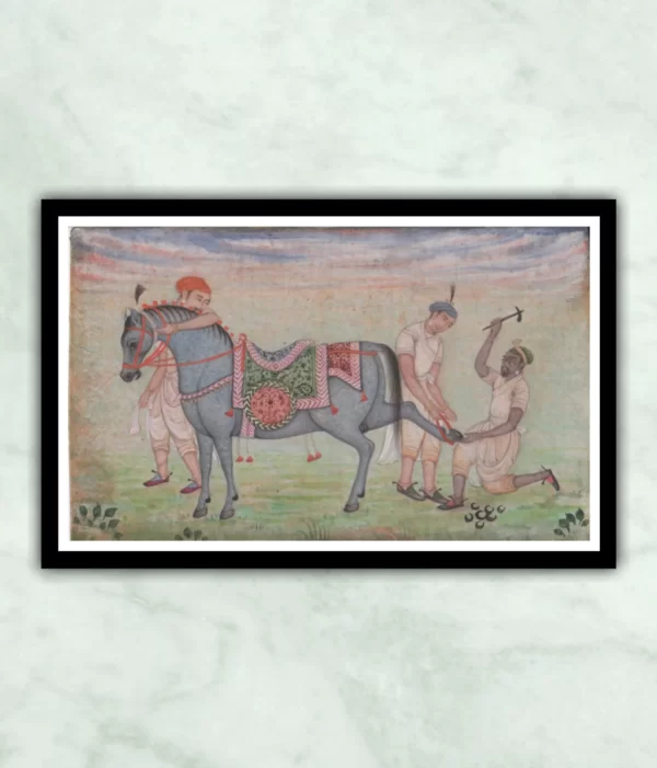 Deccan Mughal Horse Miniature Painting