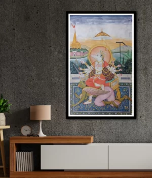 The Goddess Varahi Seated On Garuda Miniature Painting