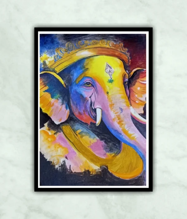 Ganesh Ji Handmade Oil Painting - Artwale