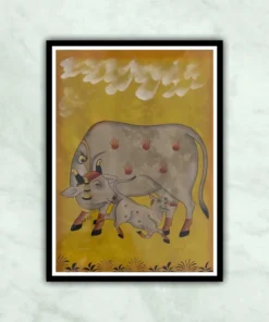 Love of Cows and Calf | Phad Painting | Indian Miniature Art
