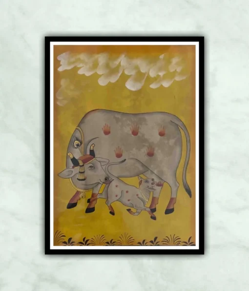 Love of Cows and Calf | Phad Painting | Indian Miniature Art